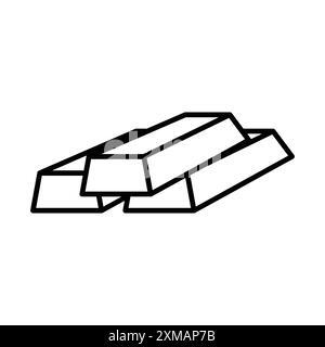 gold bars icône linéaire logo mark set collection en noir et blanc pour le web Illustration de Vecteur