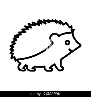 Hegdehog icône linéaire logo marque set collection en noir et blanc pour le web Illustration de Vecteur