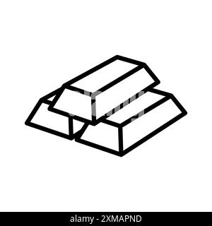 gold bars icône linéaire logo mark set collection en noir et blanc pour le web Illustration de Vecteur