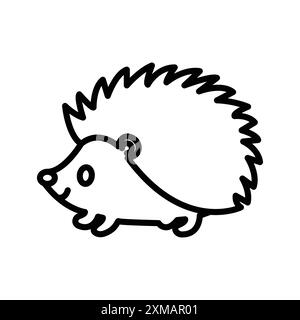 Hedgehog icône linéaire logo Mark Set collection en noir et blanc pour le web Illustration de Vecteur