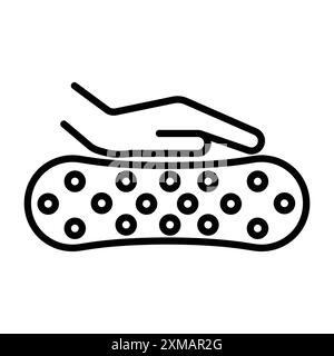 Matériau de matelas en latex icône linéaire logo Mark Set collection en noir et blanc pour le web Illustration de Vecteur