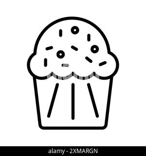 Muffin Icon Linear logo Mark Set collection en noir et blanc pour le web Illustration de Vecteur