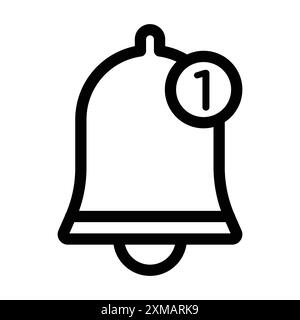 Notification Bell icône linéaire logo Mark Set collection en noir et blanc pour le web Illustration de Vecteur
