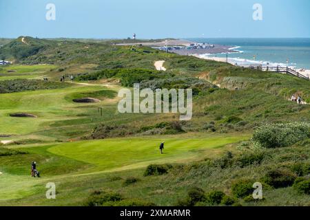 Terrain de golf dans les dunes, Domburg Golf Club, Domburg en Zélande, station balnéaire, côte, pays-Bas Banque D'Images