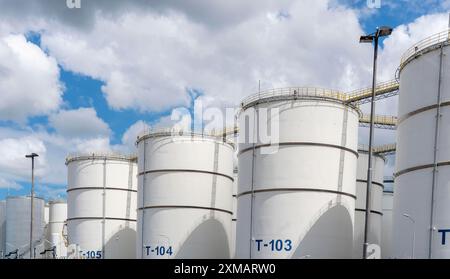 HES Botlek Tank terminal, logistique de réservoir pour divers produits pétroliers, tels que l'essence, la paraffine, le diesel, le biodiesel, Rotterdam, pays-Bas Banque D'Images