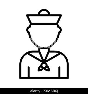 Sailor Icon Linear logo Mark Set collection en noir et blanc pour le web Illustration de Vecteur