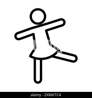 femme dancing icon linéaire logo mark set collection en noir et blanc pour le web Illustration de Vecteur