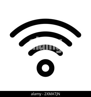 WiFi icône linéaire logo marque Set collection en noir et blanc pour le web Illustration de Vecteur