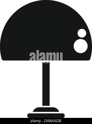 Silhouette noire d'une lampe de bureau moderne debout sur une seule jambe avec une base ronde Illustration de Vecteur