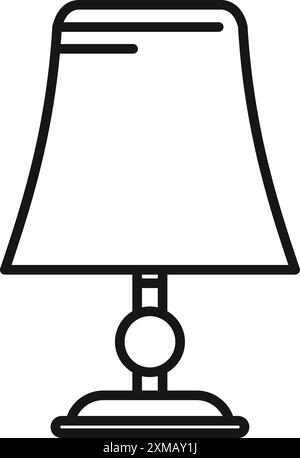 Dessin au trait simple d'une lampe de bureau avec une base ronde Illustration de Vecteur