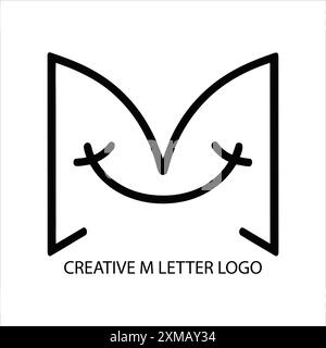 Logo M Letter, conception du logo M, logo M Monogram, logo M initial, logo M personnalisé, logo M Branding, logo M moderne, logo M créatif, logo M élégant Illustration de Vecteur