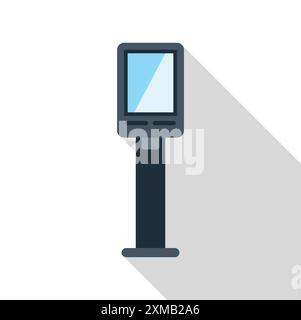 Kiosque d'information numérique avec écran vierge affichant des informations importantes pour les voyageurs et les passagers Illustration de Vecteur