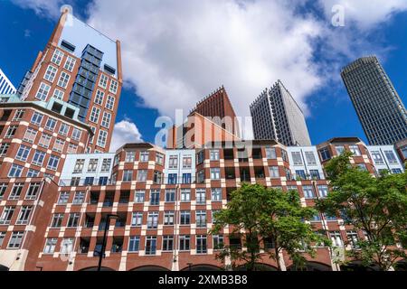 Place Muzenplein, quartier résidentiel dans le centre-ville près de la gare centrale, Skyline, dans le centre-ville de la Haye, pays-Bas Banque D'Images