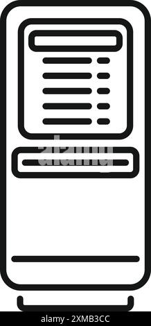 Le kiosque d'information électronique affiche des données importantes et attend l'interaction de l'utilisateur Illustration de Vecteur