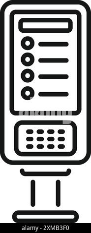 Icône simple d'un kiosque d'information numérique affichant des données publiques importantes Illustration de Vecteur