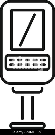 Kiosque d'information avec écran vierge affichant des données publiques importantes Illustration de Vecteur