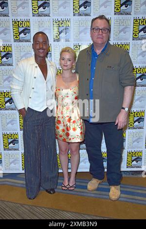 Ncuti Gatwa, Millie Gibson und Russell T. Davies beim Photocall zur BBC TV-Serie Doctor Who auf der San Diego Comic-Con International 2024 im Hilton Bayfront Hotel. San Diego, 26.07.2024 *** Ncuti Gatwa, Millie Gibson et Russell T Davies à la photocall pour la série télévisée de la BBC Doctor Who au San Diego Comic Con International 2024 au Hilton Bayfront Hotel San Diego, 26 07 2024 Foto:xD.xStarbuckx/xFuturexImagex Who 4715 Banque D'Images