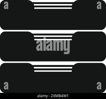 Icône noire simple d'une archive pour stocker des documents importants Illustration de Vecteur