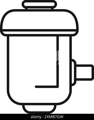 Icône de contour représentant un filtre à eau moderne purifiant l'eau du robinet pour boire, favorisant une hydratation propre et sûre Illustration de Vecteur