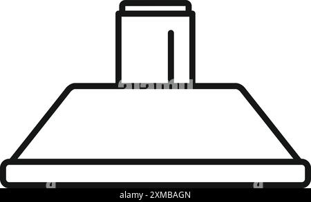 Simple icône de ligne noire d'un ventilateur d'extraction de hotte de cuisine purifiant l'air et éliminant les odeurs de cuisson Illustration de Vecteur