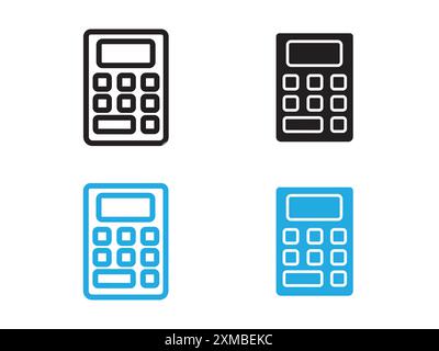 Icône de la calculatrice marque de logo de ligne vectorielle ou style de contour de collection de jeu de symboles Illustration de Vecteur