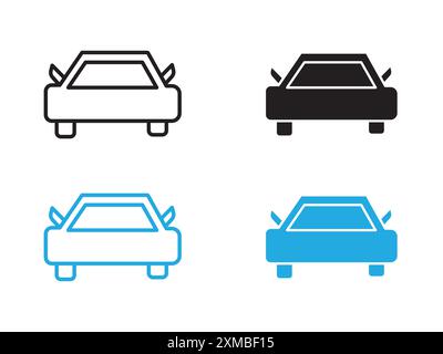 Marque de logo de ligne vectorielle d'icône de voiture ou style de contour de collection de jeu de symboles Illustration de Vecteur