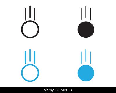 Marque de logo de ligne vectorielle d'icône de gravité ou style de contour de collection de jeu de symboles Illustration de Vecteur