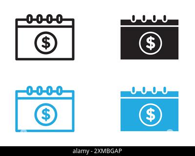 salaire icône de jour de paie de la marque de logo de ligne de vecteur ou de symbole ensemble de contour de collection de style Illustration de Vecteur