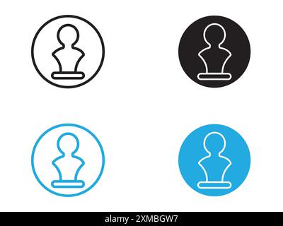 Marque de logo de ligne vectorielle d'icône de sculpteur ou style de contour de collection de jeu de symboles Illustration de Vecteur