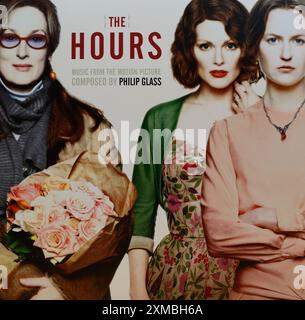 Couverture de disque vinyle vintage. The Houers, musique tirée du film de Philip Glass, 2002 Banque D'Images