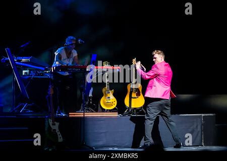 Italie, 25 juillet 2024 Nick carter de Backstreet Boys live at TAM - Teatro Arcimboldi Milano - Milan, © Luna la Chimia / Alamy Banque D'Images