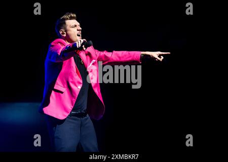 Italie, 25 juillet 2024 Nick carter de Backstreet Boys live at TAM - Teatro Arcimboldi Milano - Milan, © Luna la Chimia / Alamy Banque D'Images