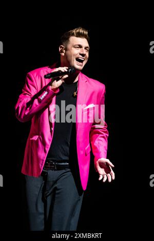 Italie, 25 juillet 2024 Nick carter de Backstreet Boys live at TAM - Teatro Arcimboldi Milano - Milan, © Luna la Chimia / Alamy Banque D'Images