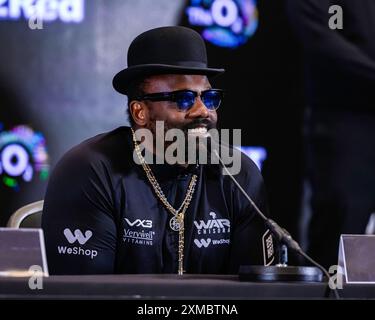 LONDRES, ROYAUME-UNI. 24 juillet 25. Derek Chisora lors des conférences de presse finales Joyce vs Chisora à Arora suite, l'O2 Intercontinental Hotel, le jeudi 25 juillet 2024 à LONDRES, ANGLETERRE. Crédit : Taka G Wu/Alamy Live News Banque D'Images