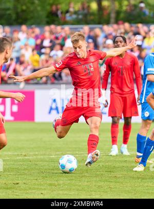 Gabriel Vidovic, FCB 46 au match amical FC ROTTACH-EGERN - FC BAYERN München 1-14 dans le camp d'entraînement au Stadion am Birkenmoos, 1.Ligue allemande de football , à Rottach-Egern, Tegernsee, 24 juillet 2024 saison 2024/2025, FCB, photographe : Peter Schatz Banque D'Images