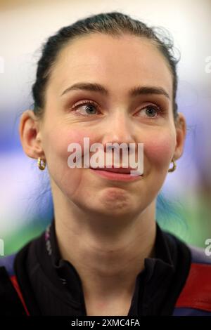 La Grande-Bretagne Seonaid McIntosh lors de la qualification par équipe mixte 10m Air Rifle au Centre de tir de Châteauroux le premier jour des Jeux Olympiques de Paris 2024 en France. Date de la photo : samedi 27 juillet 2024. Banque D'Images