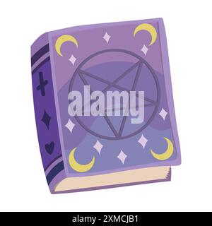 Livre de sorts violet avec Star Magic Circle Illustration de Vecteur