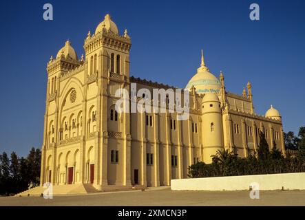 Carthage, Tunisie. Cathédrale de Saint Cyprien et de Saint Louis, colline de Byrsa. Banque D'Images