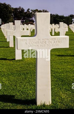 Carthage, Tunisie. Cimetière américain de la Seconde Guerre mondiale. Unkbown Soldats, 1er. et 2ème. en ligne. Banque D'Images