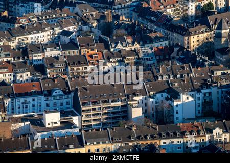 Vue sur le centre-ville de Duesseldorf, quartier résidentiel dans le quartier de Friedrichstadt, Rhénanie du Nord-Westphalie, Allemagne Banque D'Images