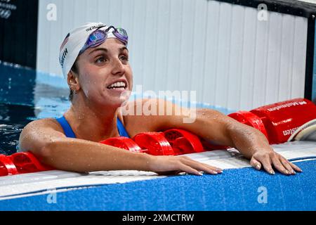 Paris, France. 27 juillet 2024. Regan Smith des États-Unis d'Amérique lors de l'échauffement des Jeux Olympiques de Paris 2024 à la Defense Arena à Paris (France), le 27 juillet 2024. Crédit : Insidefoto di andrea staccioli/Alamy Live News Banque D'Images