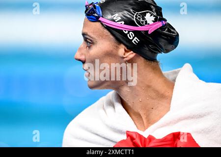 Paris, France. 27 juillet 2024. Kylie masse du Canada lors de l’échauffement en natation des Jeux Olympiques de Paris 2024 à la Defense Arena à Paris (France), le 27 juillet 2024. Crédit : Insidefoto di andrea staccioli/Alamy Live News Banque D'Images