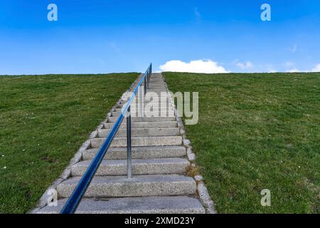 La mer des Wadden, Frise orientale, près de basse-Saxe, escaliers, Allemagne Banque D'Images