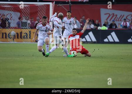 Toronto, Ontario, Canada, 15 juin 2024, match de soccer de la Ligue majeure entre le Toronto FC et le Chicago Fire au BMO Field. Le match s'est terminé avec le Toronto FC Banque D'Images