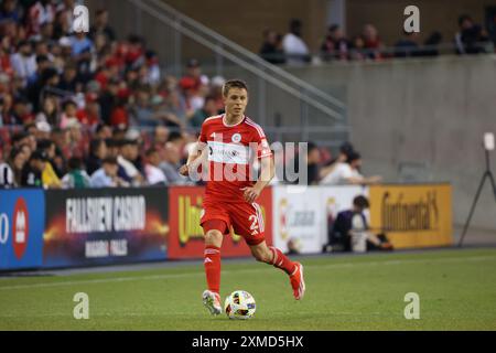 Toronto, ON, Canada, 15 juin 2024, A. Souquet #2 en action lors d’un match de soccer de la Ligue majeure entre le Toronto FC et le Chicago Fire au BMO Field. Banque D'Images