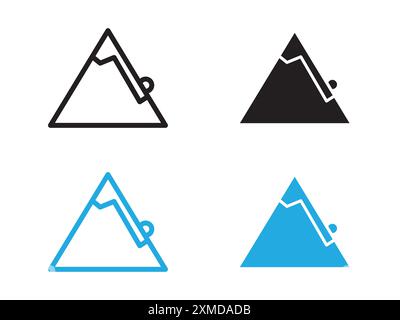 marque de logo de ligne vectorielle d'icône d'avalanche ou style de contour de collection de jeu de symboles Illustration de Vecteur