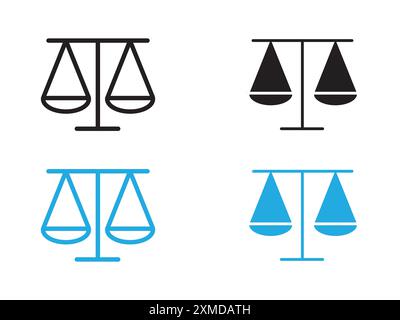 equilibrage icône de marque de logo de ligne vectorielle ou de style de contour de collection de jeu de symboles Illustration de Vecteur