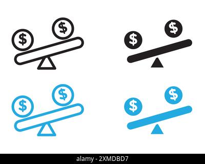 Comparer le prix icône de marque de logo de ligne vectorielle ou de style de contour de collection de jeu de symboles Illustration de Vecteur