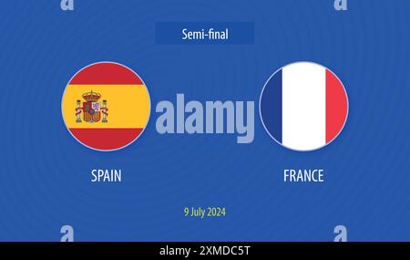Modèle de diffusion du tableau de bord du football Espagne vs France Illustration de Vecteur