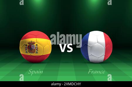 Modèle de diffusion du tableau de bord du football Espagne vs France Illustration de Vecteur